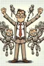 Placeholder: a happy boss with many arms