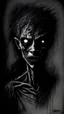 Placeholder: pencil drawing of zombie, Spooky, scary, halloween, black paper