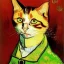 Placeholder: Portrait of a cat by Van Gogh