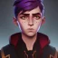 Placeholder: Portrait of a 9 year old warlock boy with beautiful eyes Nick Harris style