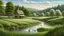 Placeholder: nature, realistic, nice smooth highlights, lake, meadow, waterfall, small farm in corner,