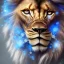 Placeholder: a lion made of steam punk elements with blue diamonds in his face, high detail, live, photo, kybernetic, 8k