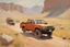 Placeholder: Mountains, sunny day, rocks, prairie, epic, toyota hilux landscapes advertising influence, willem maris, and auguste oleffe impressionism paintings