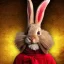 Placeholder: Wa-vy style, epic photo of a bloody humanoid Easter rabbit, ultra realistic, cinematic