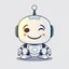 Placeholder: AI LOGO Robot simple, winking face happy