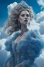 Placeholder: Fashion portrait made of clouds; blue sky, hyperdetailed; photograph taken on nikon D750, intricate, elegant, hyperrealistic; rococo, fantasy, centered by Anna Dittman Karol Bak Giovanni Battista, detailed matte painting, deep color, intricate detail, splash screen, complementary colors, fantasy concept art, 8k, Artstation Unreal Engine 5