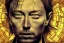 Placeholder: Thom Yorke face stained glass window,panel, lead caming, medieval