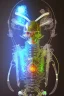 Placeholder: Futuristic Neon crystal skeleton samurai smoke glass fire