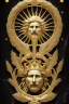 Placeholder: Ultra Realistic image, Roman sculpture, clean white marble material, Lionel Messi, gold Laurel leaves wreath, god crown, renaissance ornaments, one gold star in heart, sun ornament, sun rays background, chisel style, waist up portrait, emperor style, epic, celestial, cinematic lighting, God light, god rays, 4k resolution, smooth details, ornate details, soft lighting, unreal engine 5, art station, substance 3d.