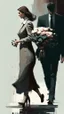 Placeholder: An image of a man holding a bouquet of flowers as he walks towards a woman. --auto --s2