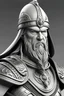 Placeholder: grey and white only middle age warrior hyper realistic style, 3d