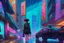 Placeholder: masterpiece, high detail, best quality, vibrant colors, Cyberpunk street, comic style