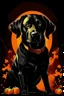 Placeholder: graphic Halloween, black dog