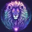 Placeholder: lion ghost in astral aura art style