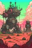 Placeholder: landscape of dead monsters and machines in an anime style