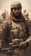 Placeholder: An AI-generated image of Muslim soldiers in a military formation, with their leader delivering an inspiring speech, embodying the dedication and determination that Muslim soldiers have been known for throughout history.