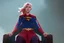 Placeholder: Supergirl sitting in the throne of England as its Queen.