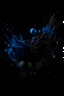 Placeholder: black and blue and grey particles