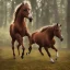 Placeholder: A brown newforest pony galloping through the woods