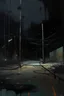 Placeholder: Minimal abstract oil paintings falling person limbs sinew and concrete fragments and hanging wires illuminated at night style of Justin Mortimer and Phil Hale and Ashley Wood