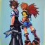 Placeholder: Full body portrait, painting, medium shot lady Style of Kingdom Hearts