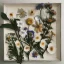 Placeholder: delicate arrangement of pressed flowers, beautiful composition, aesthetic layout