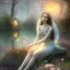 Placeholder: high-quality, fine-detail beautiful, stunning fairy sitting on beside a clear, reflective lake, flowers, butterflies, small globes of iridescent light, clear reflective lake, tranquil, gorgeous, 8k resolution, intricate, digital art, detailed matte, volumetric lighting, George Grie, Anne Dittman, Anne Stokes, Lisa Parker, Selina French,