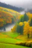 Placeholder: Autumn Czech valley in the rain.