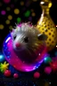 Placeholder: portrait of glittery haired twisted porcupine slug otter on a yoga space ship made of ice cream, smiling with beautiful shiny ears, each inside a pile of transparent jelly bubbles of weird colors with insect aliens inside, disco egg made of small mirror, light rayz, feast table ,shot on Hasselblad h6d-400c, zeiss prime lens, bokeh like f/0.8, tilt-shift lens 8k, high detail, smooth render, down-light, unreal engine, prize winning