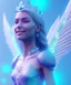 Placeholder: A smiling crystalised queen, atmospheric, realistic, unreal engine, cinematic lighting, octane render. blue, pink, transparency, light, shine,bright, full body, transparent wings, blonde, long hair, nice smile