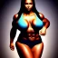 Placeholder: Beautiful woman, curvy, 6-pack abs, slim waist, hyperrealism, cave, magic