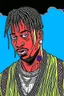 Placeholder: travis scott in comics style, super HQ