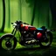 Placeholder: Beautiful, retro motorcycle in the magical forest, dark atmosphere, exquisite details, cinematic rendering, high definition, 4K.