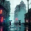 Placeholder: short medium shot, Pretty ciborg woman, pub, Akira anime style, portrait, rain, fog, white and gold dress, studio scene, blue light, red lights, hoodie, feathers, cyberpunk geisha style, leather, vibrant color, highly detailed, art stations, concept art, smooth, unreal engine 5, god rays, ray tracing, RTX, lumen lighting, ultra detail, volumetric lighting, 3d, finely drawn, high definition, high resolution, neon background.