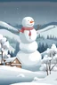 Placeholder: winterlanschaft mit schneemann weiss