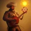 Placeholder: Insanely detailed photograph of an “ a heavily armed male mariachi holding glowing D20” with intricately detailed Sombrero, intricate charo, hyperdetailed painting by Ismail Inceoglu Huang Guangjian and Dan Witz CGSociety ZBrush Central fantasy art album cover art,8K, hdr, mysterious, flickeringlights ,Stoic