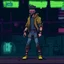 Placeholder: A pixel art cyberpunk version of the best football predictor master pundit master mutant