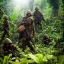 Placeholder: vietnam war. jungle. cd cover. bokeh. lens flare. warm lights. high detailed