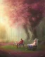 Placeholder: park mystical dream, park bench, man, woman, child, dog, trees, path, bird, sunshine, mystical, fantasy, romanticism, pastel colors, daylight, daytime, acrylic painting, detailed, soft focus,