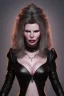 Placeholder: Kim Basinger as evil queen in black leather, busty, cleavage, curvy, angry, happy, stern look. character design by cory loftis, fenghua zhong, ryohei hase, ismail inceoglu and ruan jia. unreal engine 5, artistic lighting, highly detailed, photorealistic, fantasy