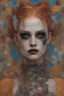 Placeholder: Harley Ginger hair Alexandra "Sasha" render eye candy Suicide Squad Harley Quinn psychology oil paiting In depth psychology display Gustav Klimt style New York City detailed render eye candy breathtaking