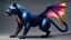 Placeholder: A panther with shimmering dragon scary ,cool wings