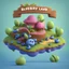 Placeholder: blueberry land. illustration 3d style. HD