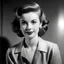Placeholder: vintage 1950s, black and white, grey background