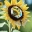 Placeholder: singular delicate transparent glass diamond crystal sunflower