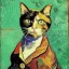 Placeholder: Portrait of a cat by Van Gogh