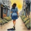 Placeholder: “Girl Walking Away,” a watercolor painting by R. Crumb, 1966. From Odds & Ends by R. Crumb, published by Bloomsbury Publishing Plc, 2001.