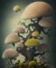 Placeholder: a picture of a planet of various flowers, fungus and plants, bonsai, muted light, botanicalatmospheric phenomenon, artistic photography, muted colors, conceptual, kodachrome