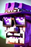 Placeholder: a close-up portrait of a purple Minecraft face, farmer hat, sunglasses,3d, large pixel style