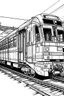 Placeholder: Outline art, no shading, train, cartoon style, black and white, low detail, --ar 9:11